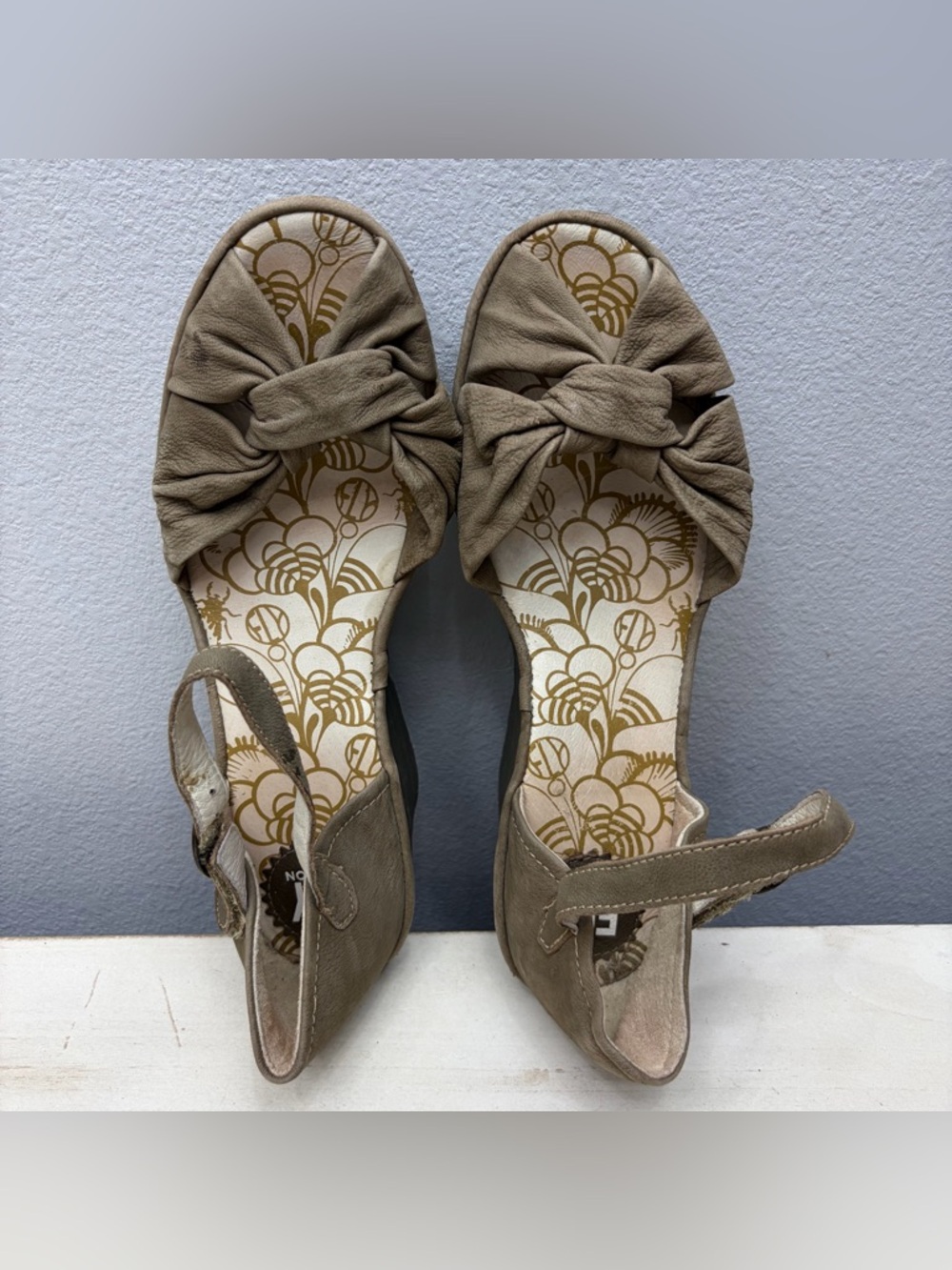 Fly London Leather Yoel Wedge Sandals Size 40 - Picture 7 of 8
